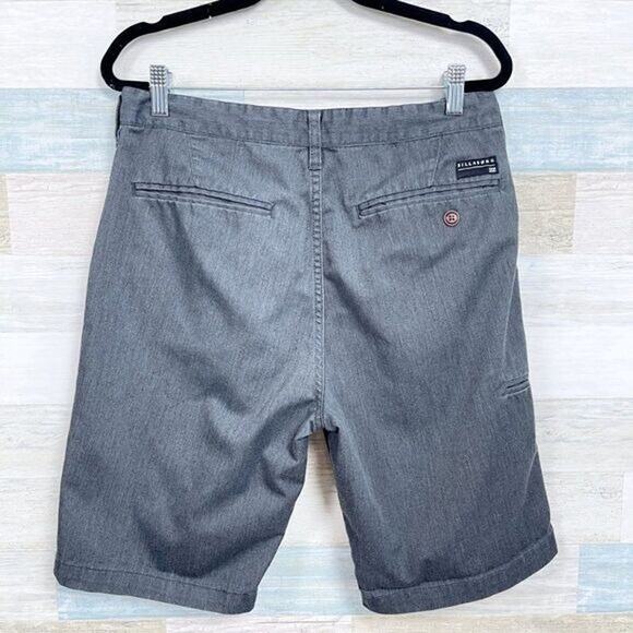 BILLABONG Flat Front Chino Pants Gray 10" Inseam Cotton Blend Casual Mens 31W - Picture 4 of 5